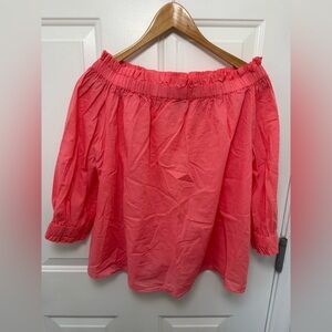 Women’s Emporio Armani Pink Off The Shoulder Flowy Top Size 2XL Quiet Luxury